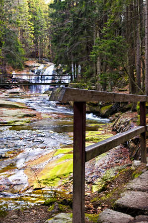 mumlavsku waterfall near Harrachov , in Czech republicの写真素材
