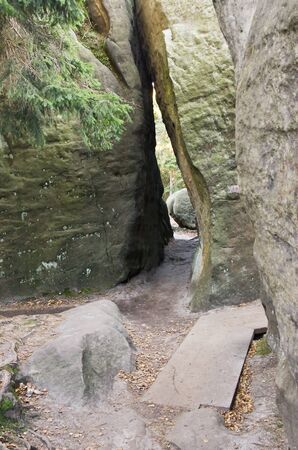 Szczeliniec - the rocky mountain in western Polandの写真素材