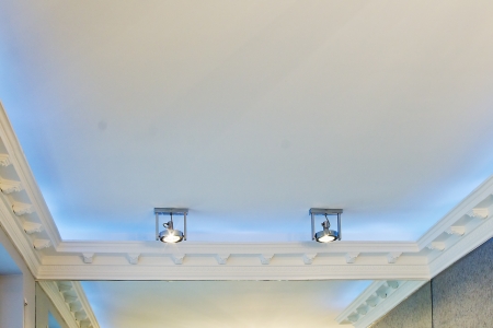 the stucco ceiling mounted in luxurious roomのeditorial素材