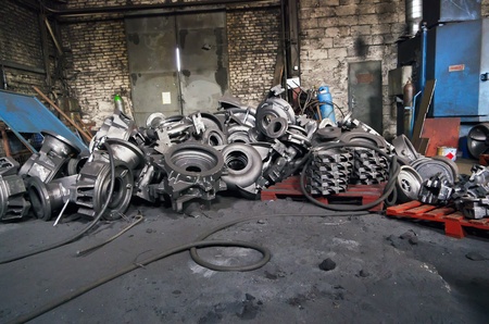 the cast iron parts for various machinesの写真素材