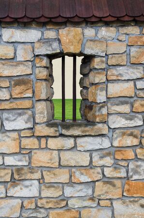 The Defensive wall made   of sandstoneの写真素材