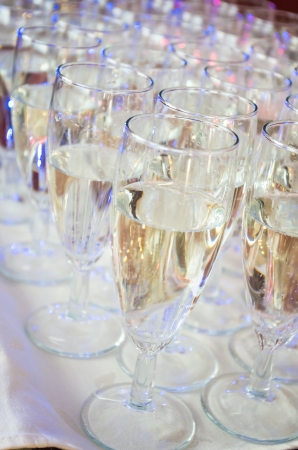 kots of full glasses  of champagneの写真素材