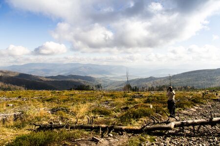 on the way to Barania mountain, Very nice view of polish muntainsの写真素材