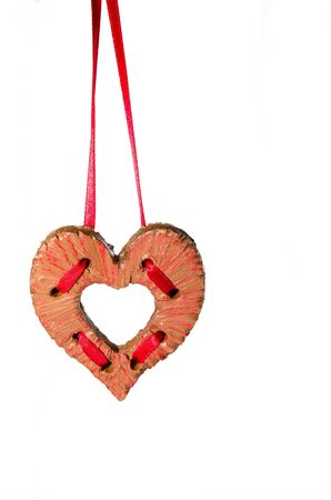 The gingerbread hearts for valentine day. Isolatedの写真素材