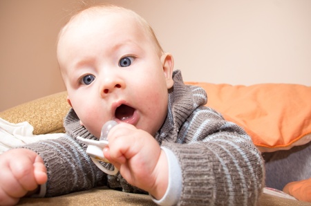 small caucasian boy,  eight months oldの写真素材