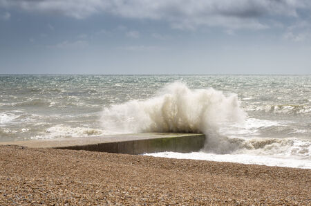 great wave, the sea coast in Hastingsの写真素材