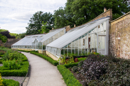 A small greenhouse in the botanical gardenの写真素材