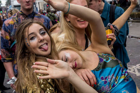 LONDON - AUGUST 24: Performers take part in the First day of Notting Hill Carnival, August 24, 2014...