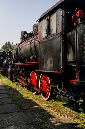 The restored old steam locomotive, worked for Polish railways
