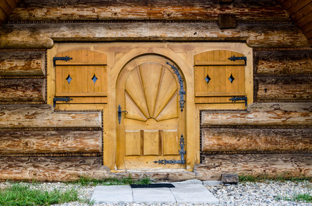 Fragment of the facade of highland homeの写真素材