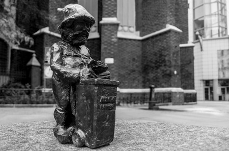 wrOCLAW,PL 23 JUNE - recyklinek -  one of more than three hundred of Wroclaw dwarfs Wroclaw,Poland - 23 June 2015のeditorial素材