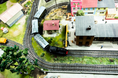 WROCLAW,PL 23 JUNE - stacyjkowo - Myseum of model railway Wroclaw,Poland - 23 June 2015のeditorial素材