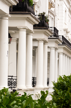 front of victorian houses, lots of columnsの写真素材