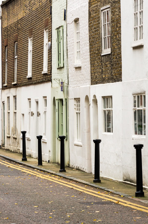 alley in london, with small housesの写真素材