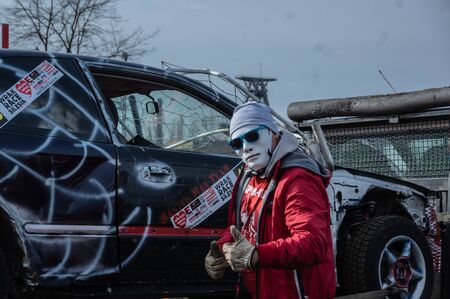 Gliwice, Silesia voivodship, Poland - 10 march 2019 - Silesian wrack race. a competition wrack carsのeditorial素材