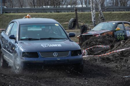 Gliwice, Silesia voivodship, Poland - 10 march 2019 - Silesian wrack race. a competition wrack carsのeditorial素材