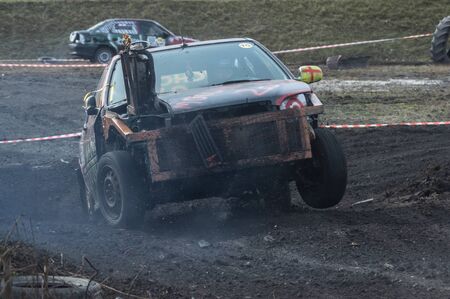Gliwice, Silesia voivodship, Poland - 10 march 2019 - Silesian wrack race. a competition wrack cars