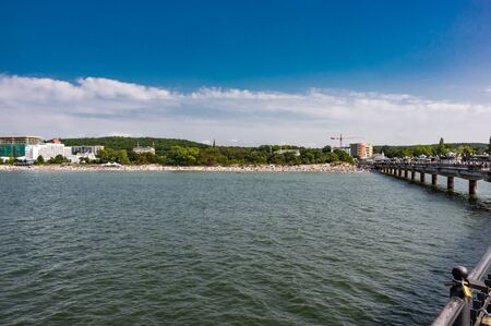 Miedzyzdroje, westpomerania, Poland -  June 22 2018  Viw at pier on Miedzyzdroje durng holidayのeditorial素材
