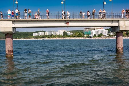 Miedzyzdroje, westpomerania, Poland -  June 22 2018  Viw at pier on Miedzyzdroje durng holidayのeditorial素材