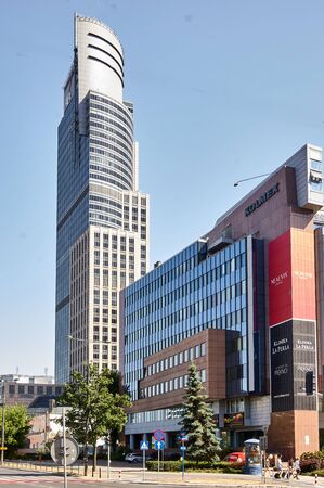 Warsawa, Poland -  30 June 2019 - 'Warsaw skyscrapers, modern buliding of capial of Poland.のeditorial素材
