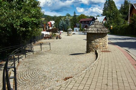 Jaworki. Poland 08 august 2019 Center of  Jaworki villageの写真素材