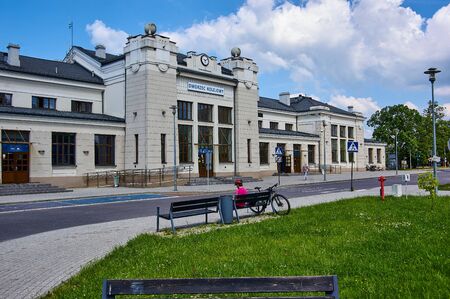 Zawiercie, Poland - 02 June 2019 - Building of train station in Zawiercie. Sothern Polandのeditorial素材