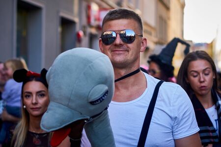 Bytom, SIlesia - 21 september 2019 - The participants of the intergalactic gathering of superheroesのeditorial素材