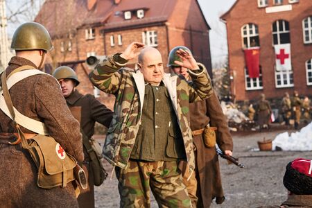 Miechowice, SIlesia, Poland 25 January 2020 - reconstruction of the Miechowicka tragedy Bytom -...
