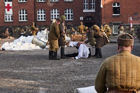 Miechowice, SIlesia, Poland 25 January 2020 - reconstruction of the Miechowicka tragedy Bytom -...