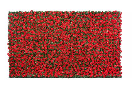 A floral wall made of lots of artificial flowersの写真素材