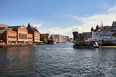 Gdansk 27 June 2020 - Old town of Gdansk and Weltawa river. Polandのeditorial素材
