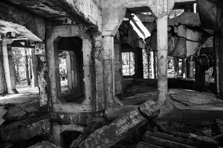 Westerplatte , Poland 27 July 2020 Ruins of bunker at Westerplatte,のeditorial素材