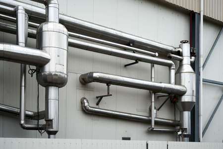 Industrail instalation of lots pipes and a cylider