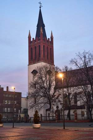 Bytom, SIlesia voivodship, Poland December 17, 2019. View at church of assumption in Bytom townのeditorial素材