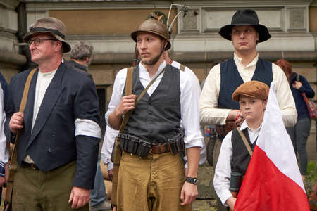 Gliwice, Poland - 15 May 2021 - Reconstruction of fights during the Silesian Uprisingのeditorial素材