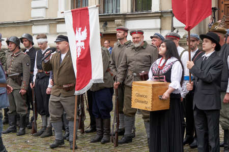 Gliwice, Poland - 15 May 2021 - Reconstruction of fights during the Silesian Uprising