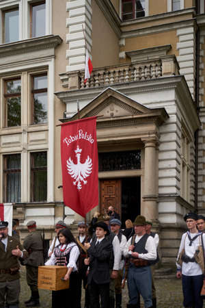 Gliwice, Poland - 15 May 2021 - Reconstruction of fights during the Silesian Uprisingのeditorial素材