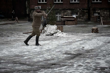 Miechowice, SIlesia, Poland 29 January 2022 - reconstruction of the Miechowicka tragedy Bytom - Miechowice, Poland 29 01 2022のeditorial素材