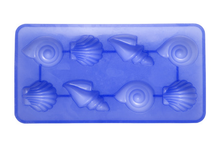 A blue silicone mold on white backgroundの写真素材