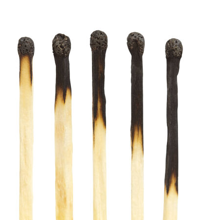 Burnt match at different stagesの写真素材