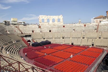 Interior view of famous Verona Arena, Italy