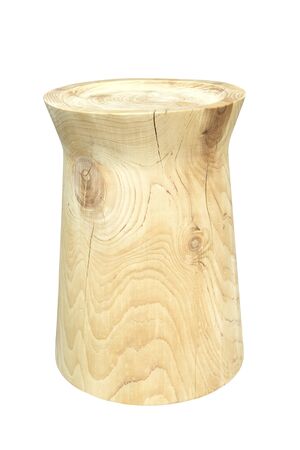 Wooden stump isolated on e white backgroundの写真素材