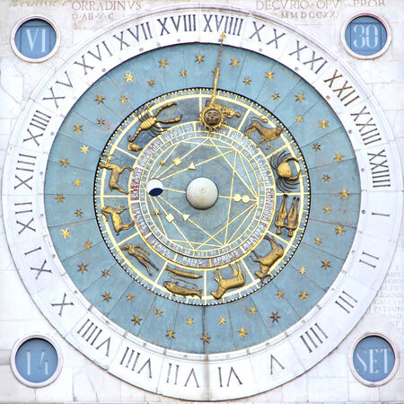 Zodiac clock at  Palazzo del Capitanio in Padua, Italyのeditorial素材