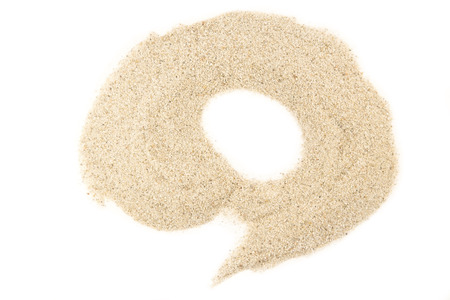 Sand circle on a white backgroundの写真素材