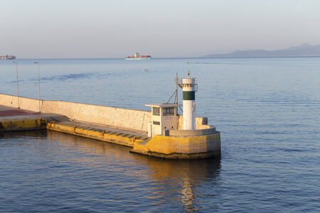 Lighthouse in the Piraeus portの写真素材