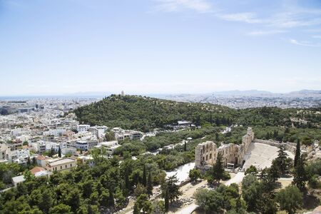 View of Athens from Acropolis, Greeceの写真素材