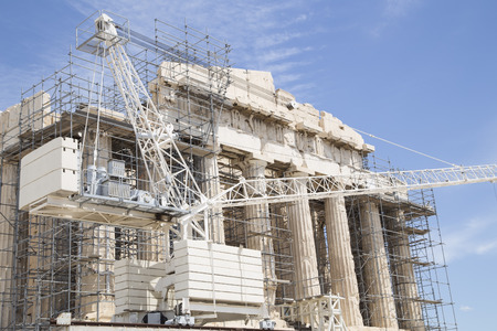 Restoration of the Parthenon on Acropolis, Athensのeditorial素材