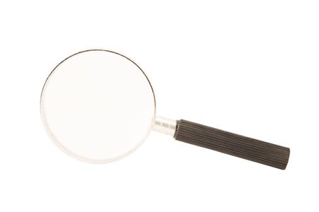 Magnifying glass with a black plastic handleの写真素材