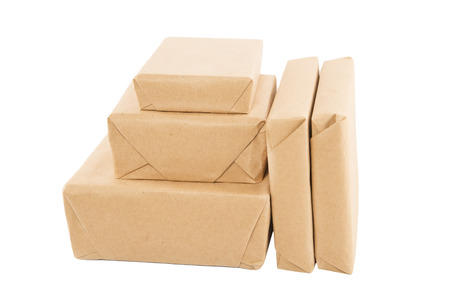 Parcels wrapped in brown paper
