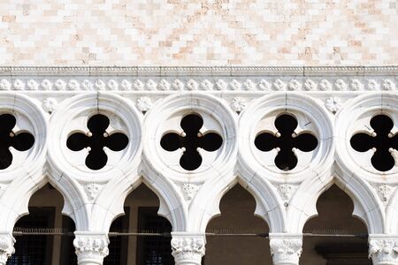 Detail of facade of the Doge's palace in Venice, Italyのeditorial素材